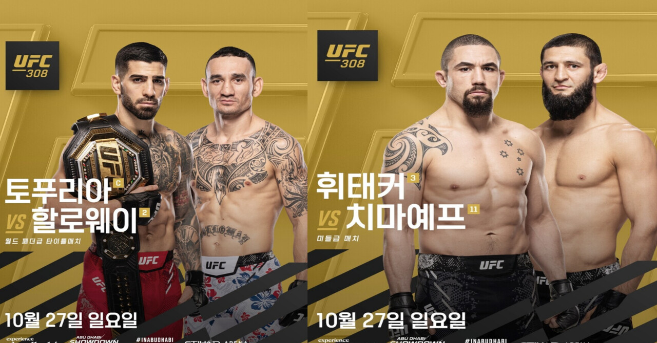 UFC 페더급 챔피언 일리아 토푸리 vs 맥스 할로웨이 첫 타이틀 방어전 나선다