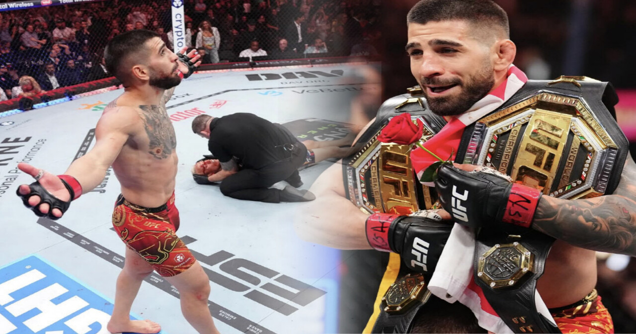 "1R 2분27초 만에 KO"토푸리아, 올리베이라 상대로 압도..UFC 두 체급 챔피언 등극